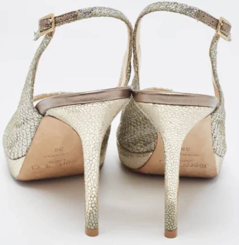 Jimmy Choo Pre-owned Fabric heels Gray Dames