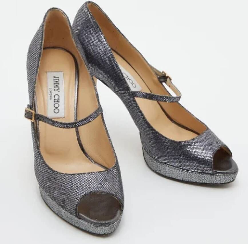 Jimmy Choo Pre-owned Fabric heels Gray Dames