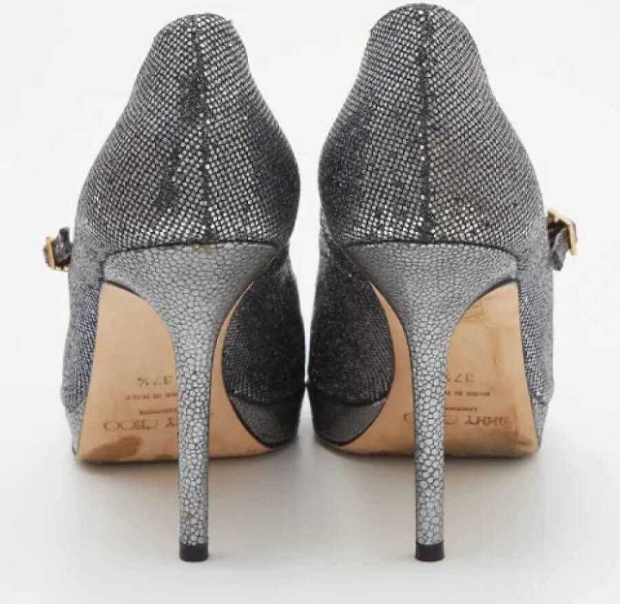 Jimmy Choo Pre-owned Fabric heels Gray Dames