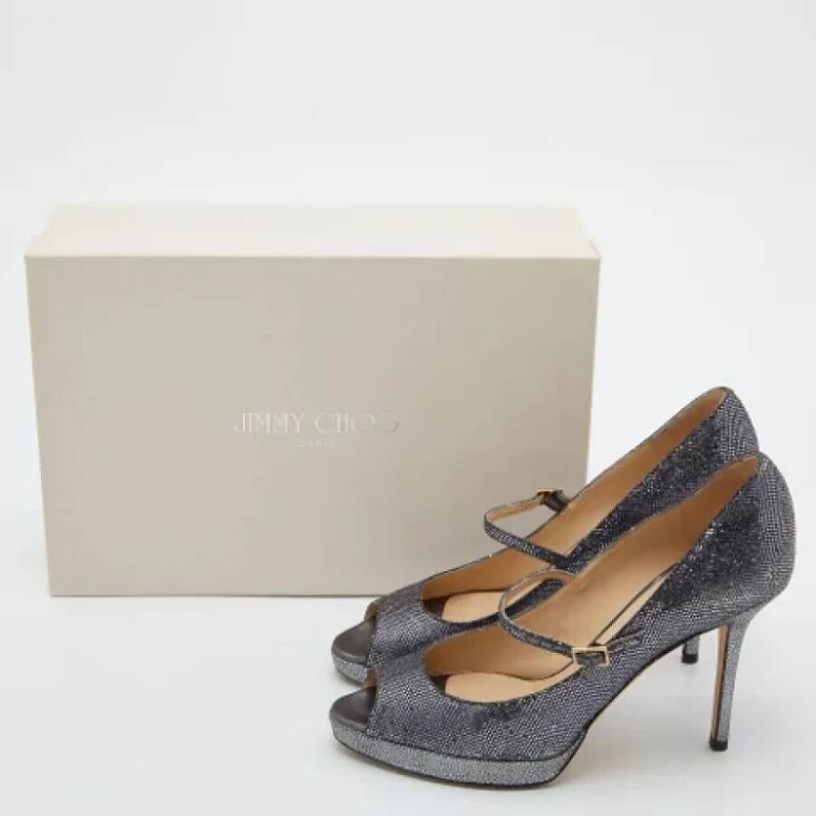 Jimmy Choo Pre-owned Fabric heels Gray Dames