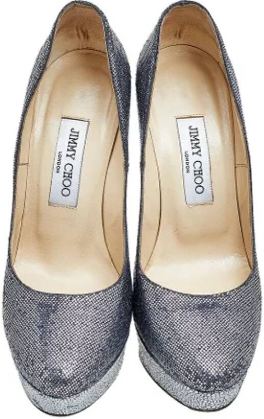 Jimmy Choo Pre-owned Fabric heels Gray Dames