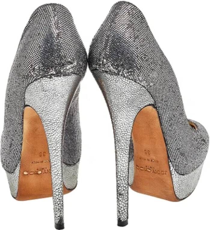 Jimmy Choo Pre-owned Fabric heels Gray Dames