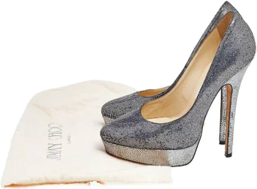 Jimmy Choo Pre-owned Fabric heels Gray Dames