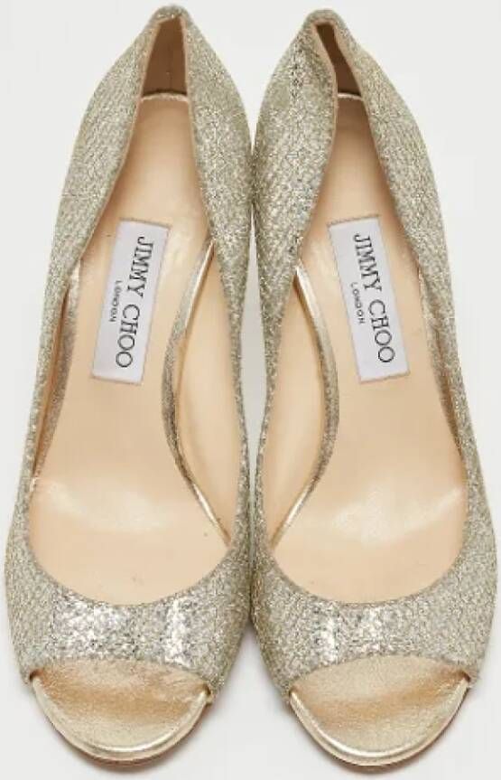 Jimmy Choo Pre-owned Fabric heels Gray Dames