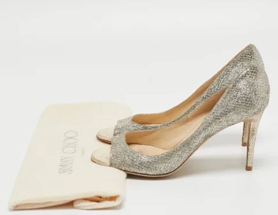 Jimmy Choo Pre-owned Fabric heels Gray Dames