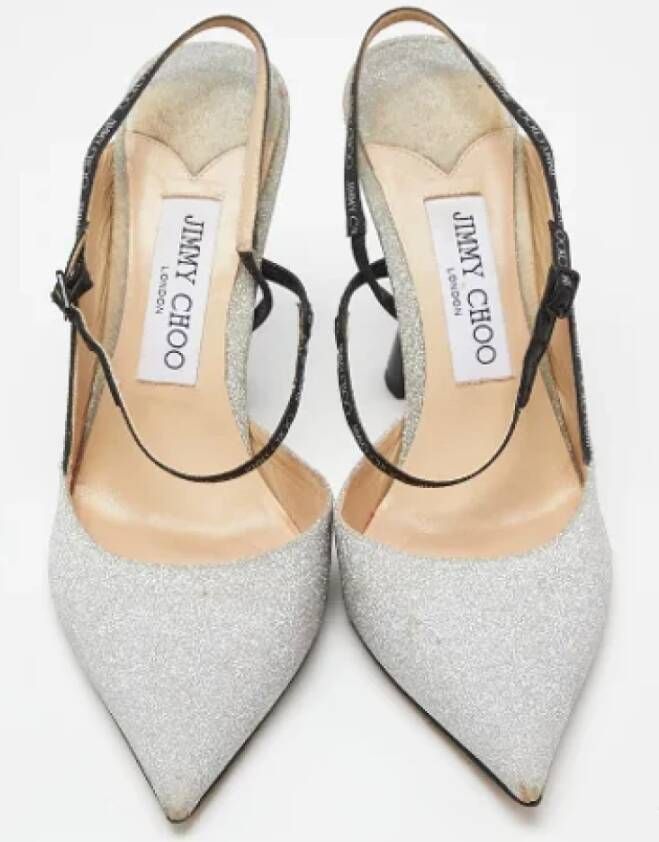 Jimmy Choo Pre-owned Fabric heels Gray Dames