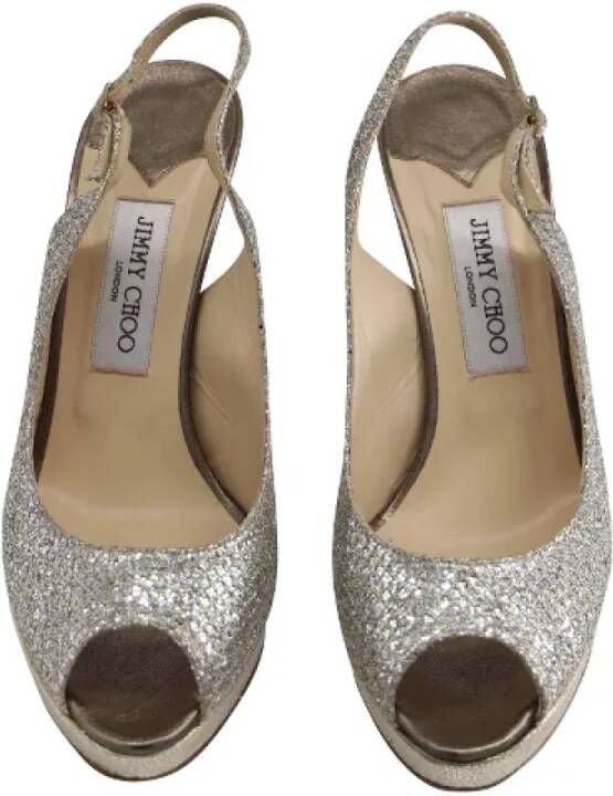 Jimmy Choo Pre-owned Fabric heels Gray Dames