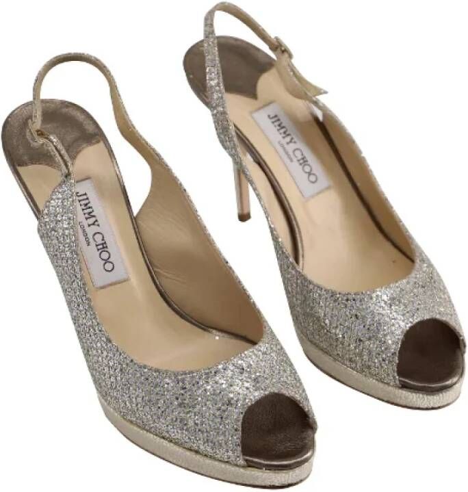 Jimmy Choo Pre-owned Fabric heels Gray Dames