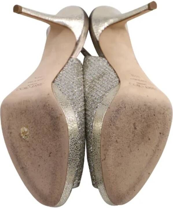 Jimmy Choo Pre-owned Fabric heels Gray Dames