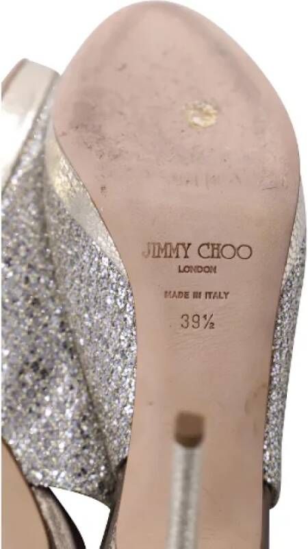 Jimmy Choo Pre-owned Fabric heels Gray Dames