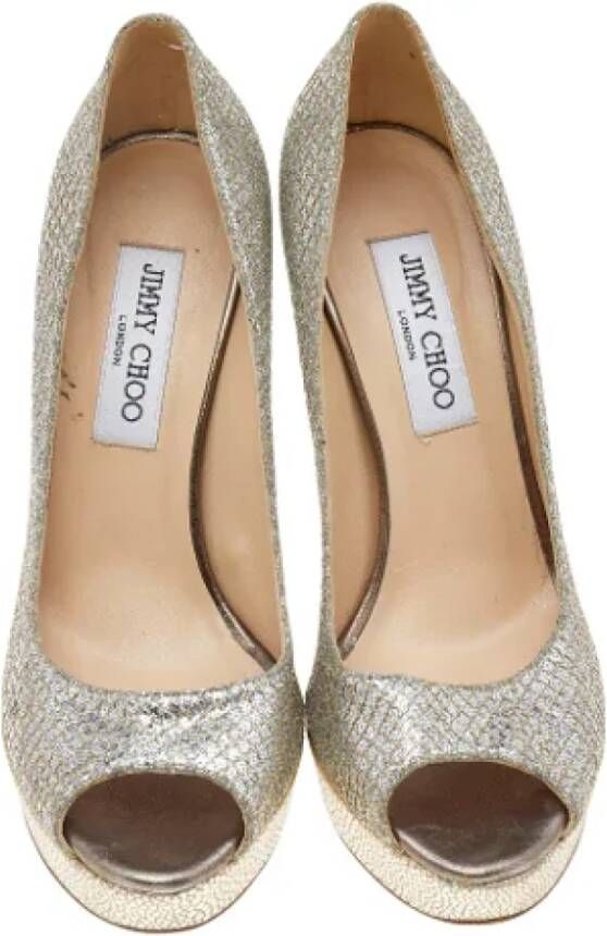 Jimmy Choo Pre-owned Fabric heels Gray Dames