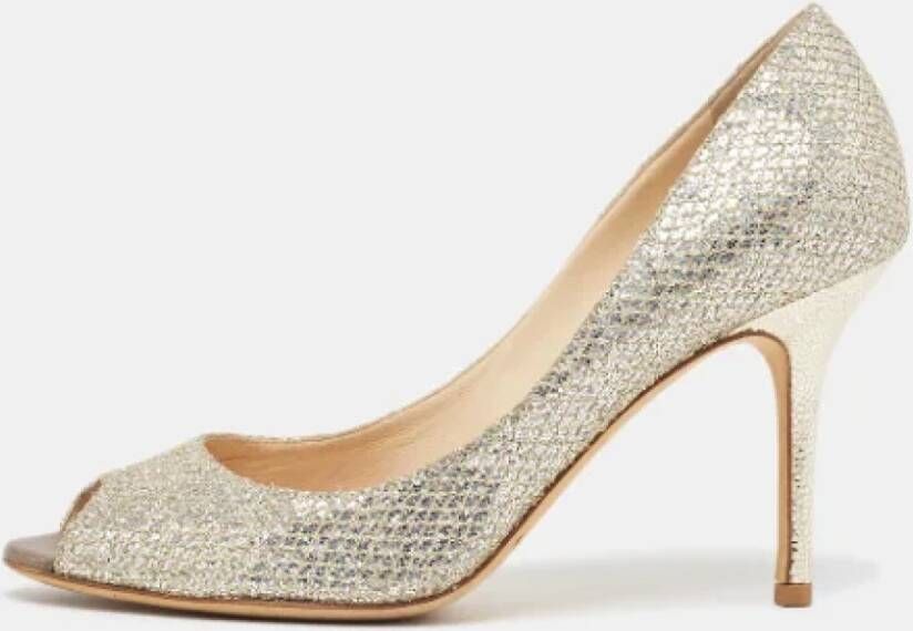 Jimmy Choo Pre-owned Fabric heels Gray Dames