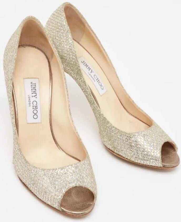 Jimmy Choo Pre-owned Fabric heels Gray Dames