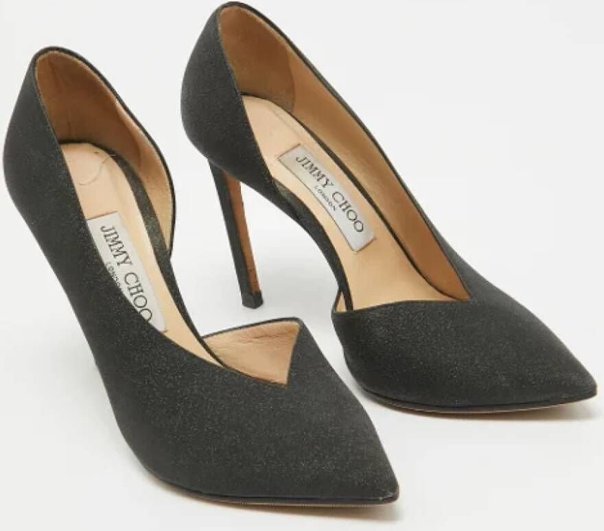 Jimmy Choo Pre-owned Fabric heels Gray Dames