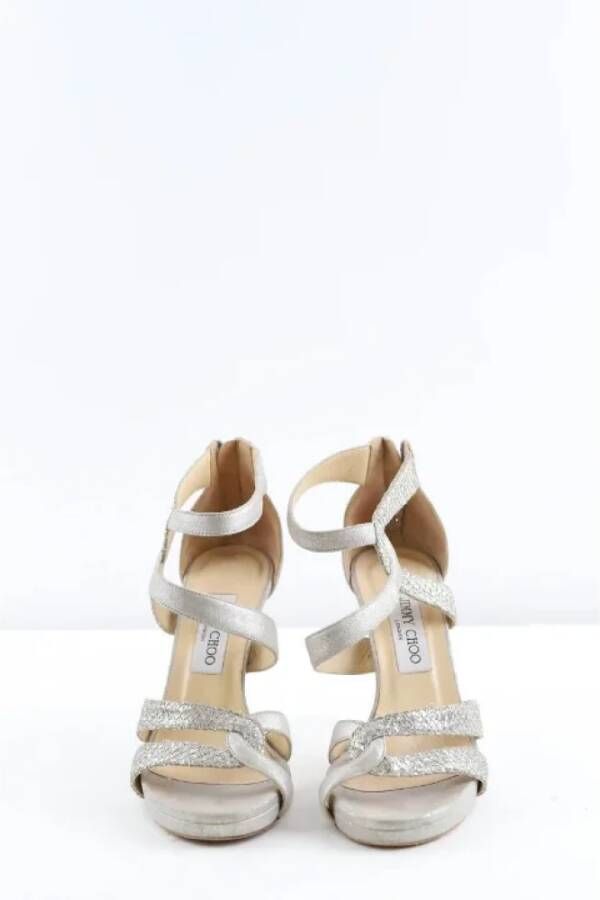 Jimmy Choo Pre-owned Fabric heels Gray Dames