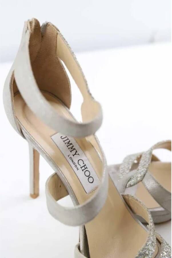 Jimmy Choo Pre-owned Fabric heels Gray Dames