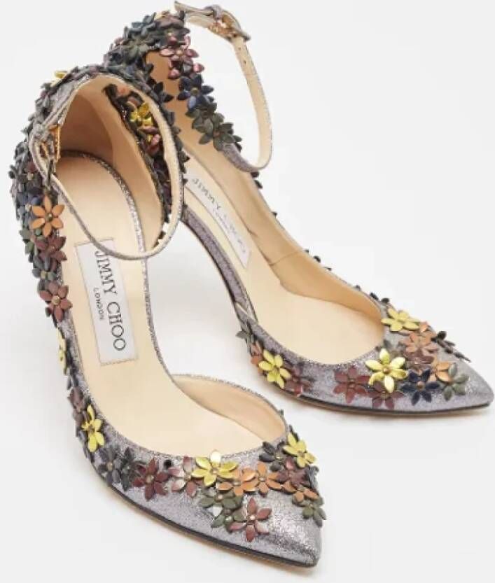 Jimmy Choo Pre-owned Fabric heels Gray Dames