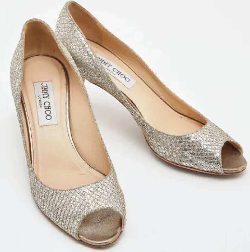 Jimmy Choo Pre-owned Fabric heels Gray Dames