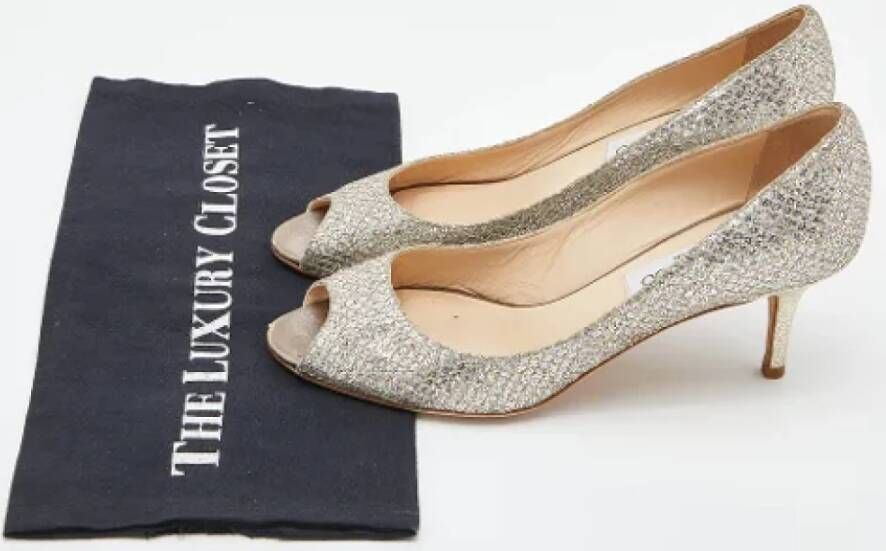 Jimmy Choo Pre-owned Fabric heels Gray Dames