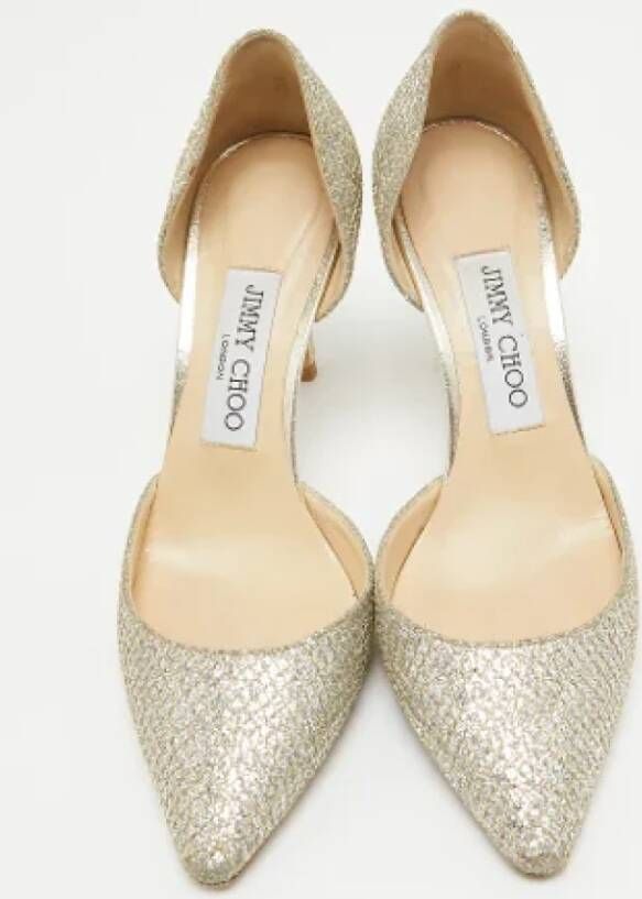 Jimmy Choo Pre-owned Fabric heels Gray Dames