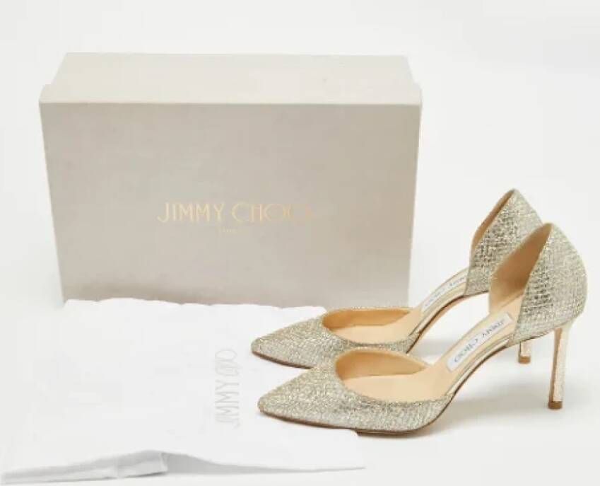 Jimmy Choo Pre-owned Fabric heels Gray Dames