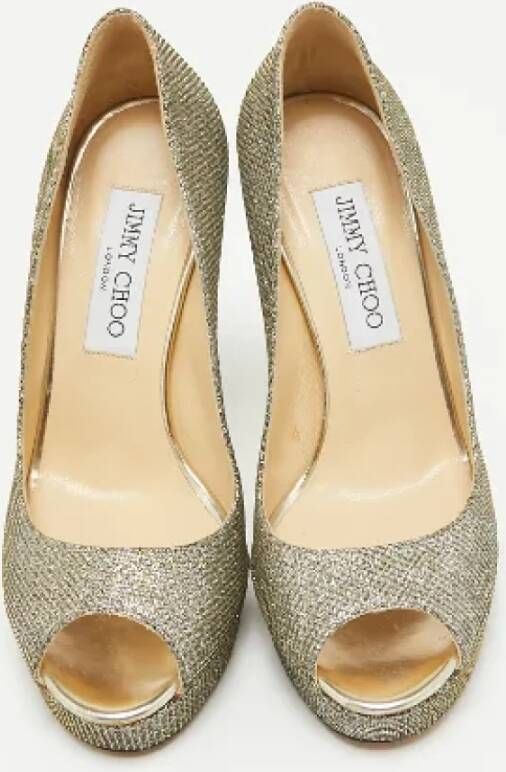 Jimmy Choo Pre-owned Fabric heels Gray Dames