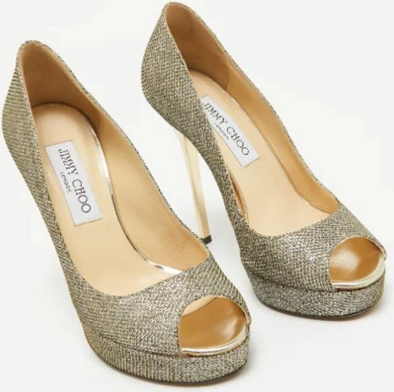 Jimmy Choo Pre-owned Fabric heels Gray Dames