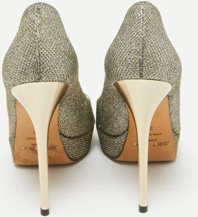 Jimmy Choo Pre-owned Fabric heels Gray Dames