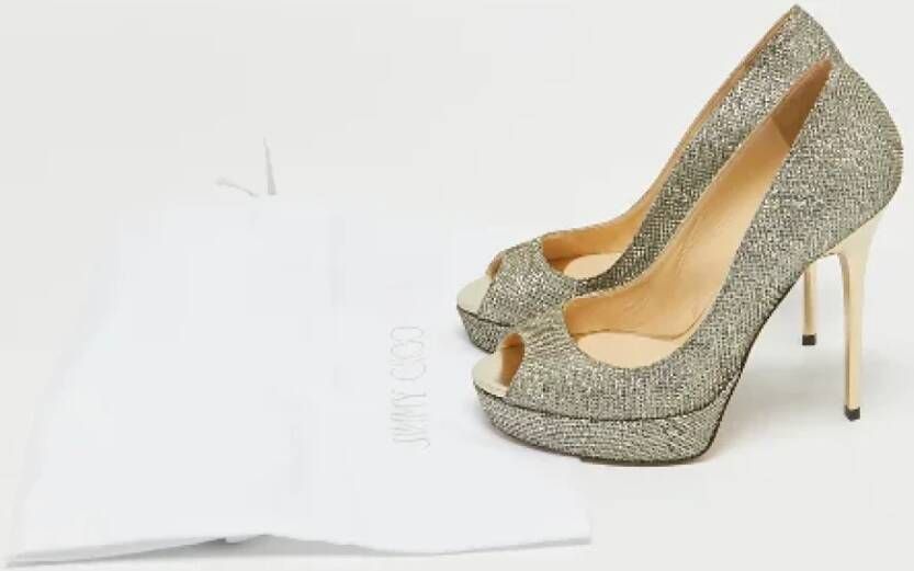 Jimmy Choo Pre-owned Fabric heels Gray Dames