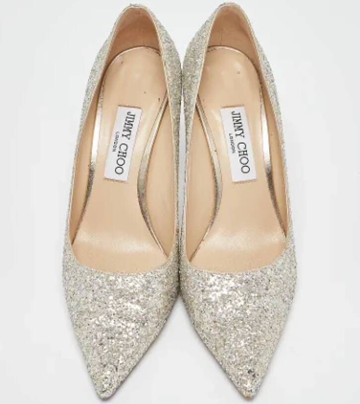 Jimmy Choo Pre-owned Fabric heels Gray Dames