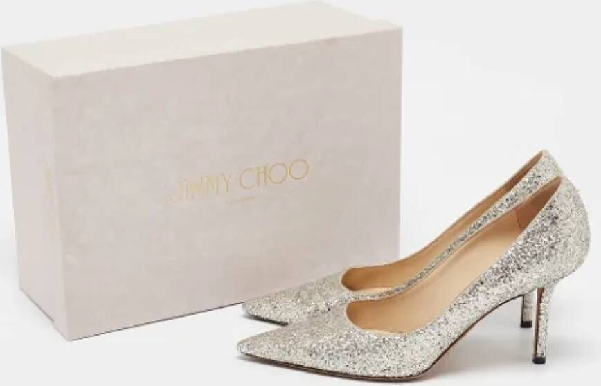 Jimmy Choo Pre-owned Fabric heels Gray Dames