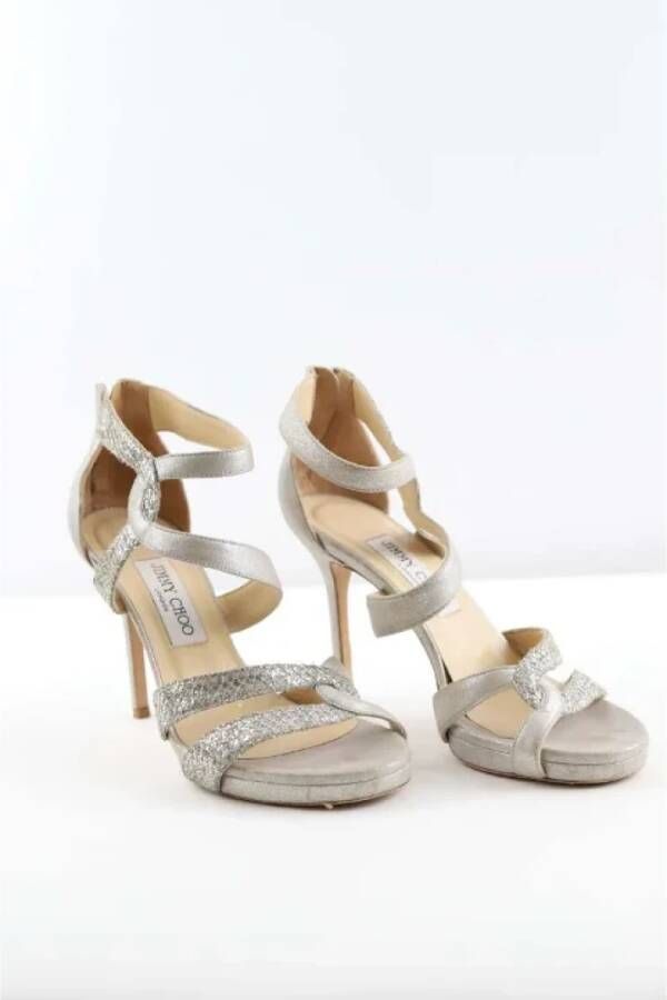 Jimmy Choo Pre-owned Fabric heels Gray Dames