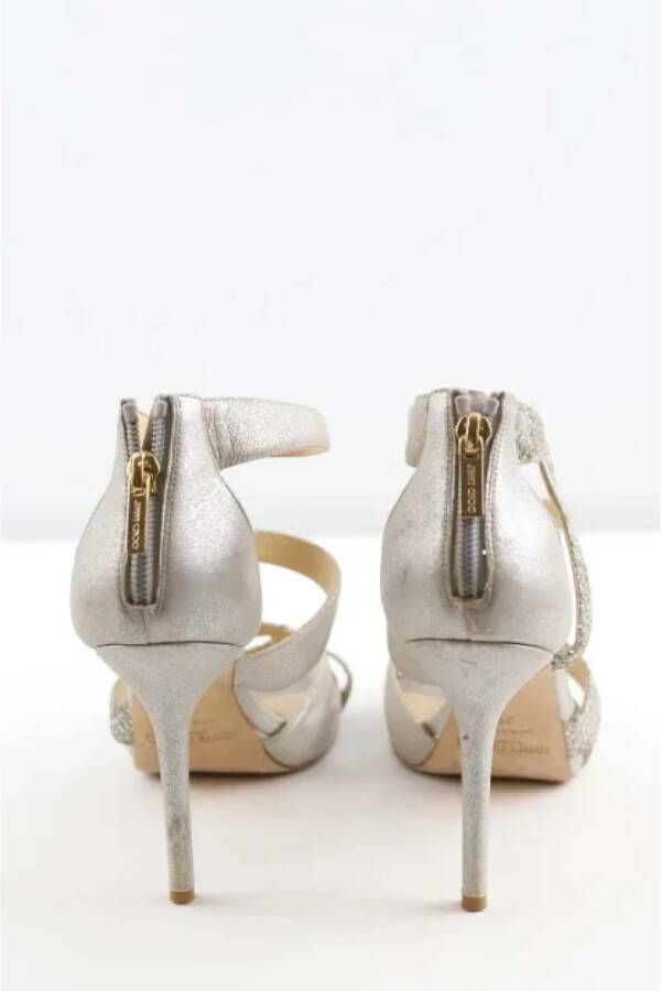 Jimmy Choo Pre-owned Fabric heels Gray Dames