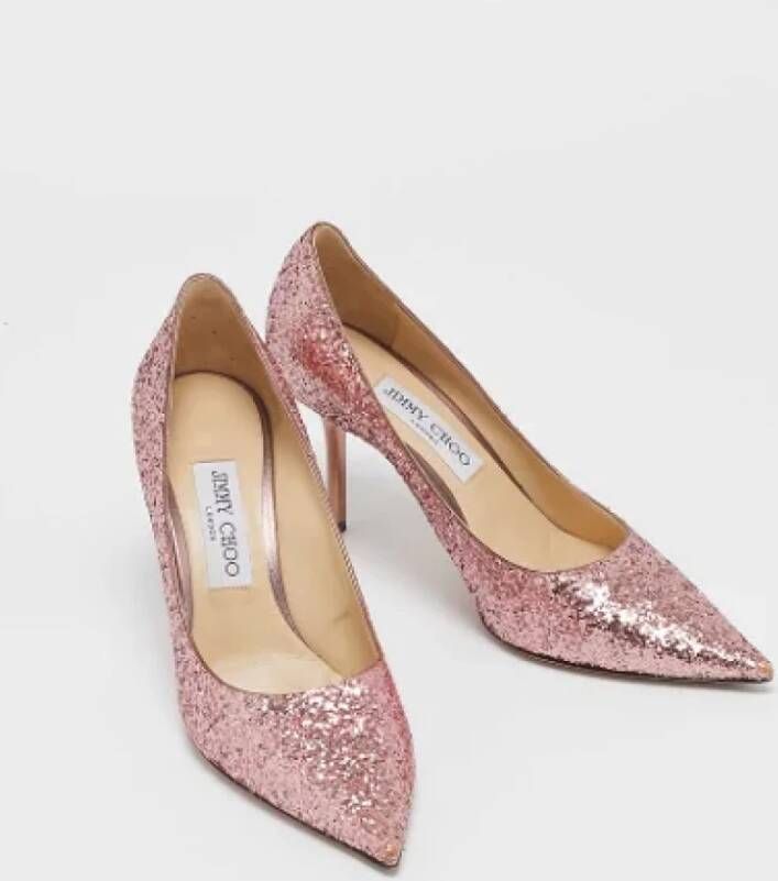 Jimmy Choo Pre-owned Fabric heels Pink Dames