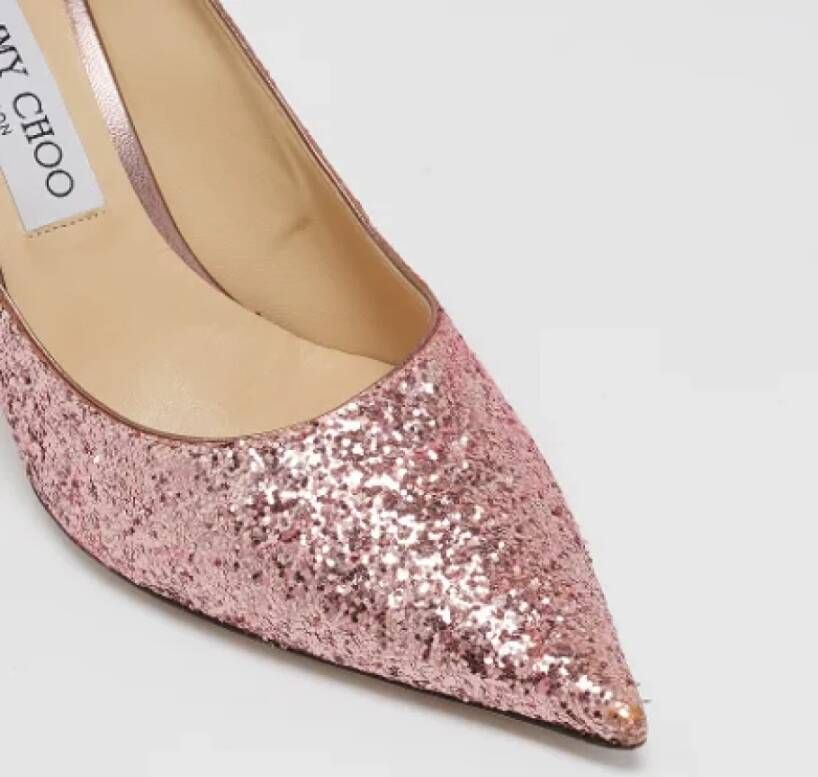 Jimmy Choo Pre-owned Fabric heels Pink Dames