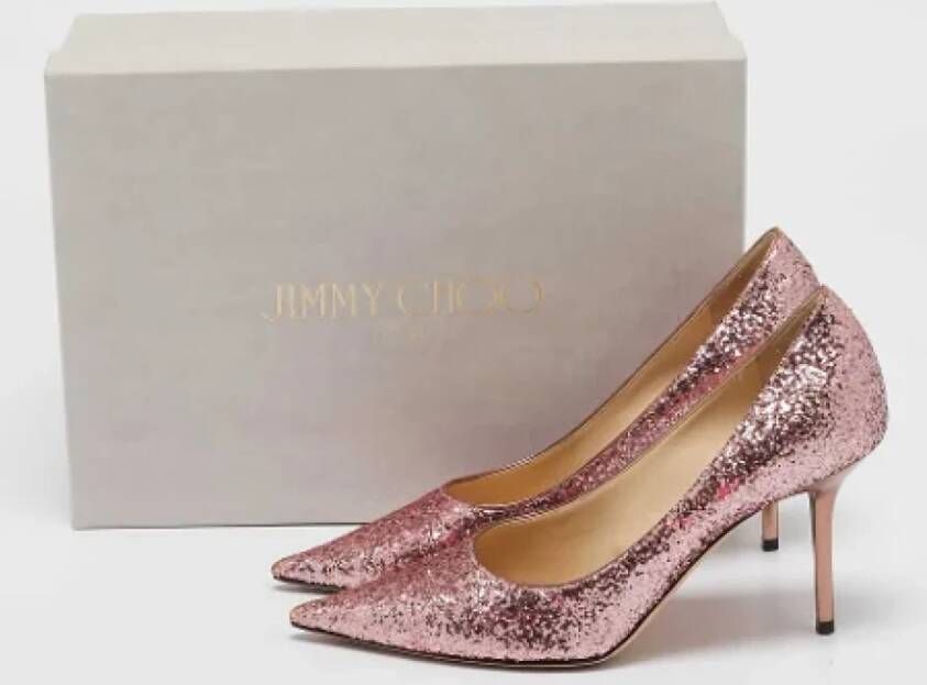 Jimmy Choo Pre-owned Fabric heels Pink Dames