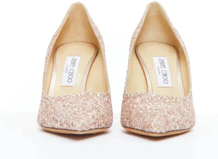 Jimmy Choo Pre-owned Fabric heels Pink Dames