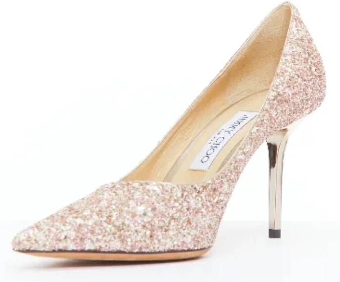 Jimmy Choo Pre-owned Fabric heels Pink Dames