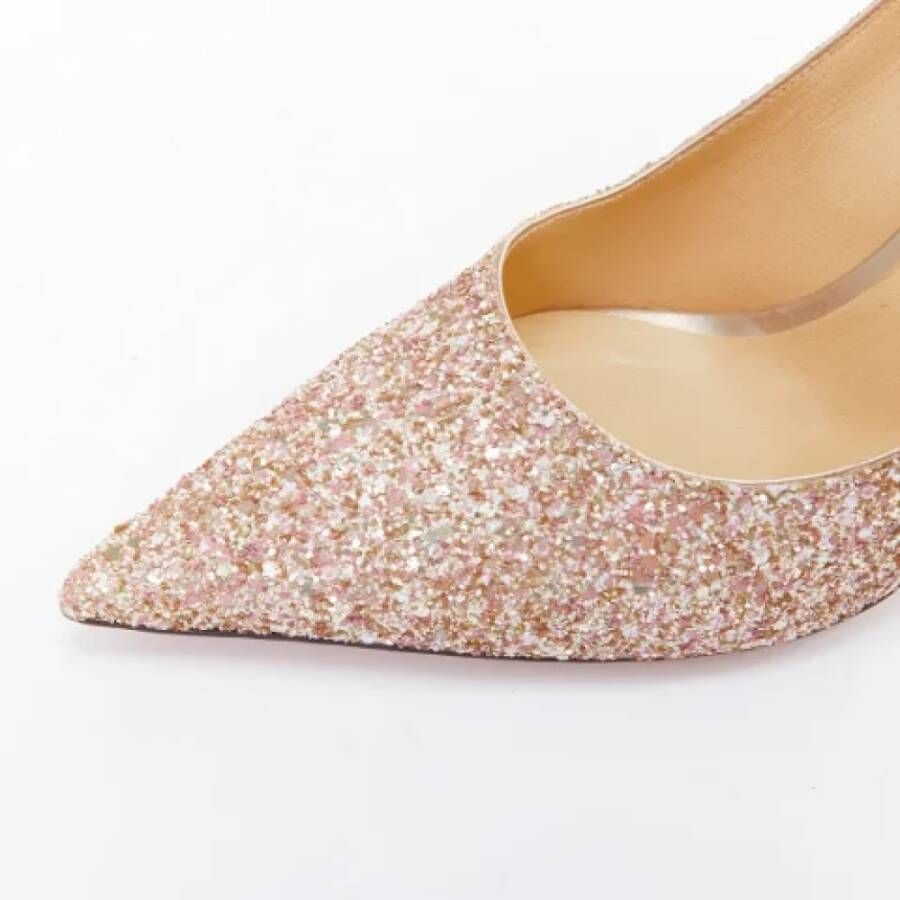 Jimmy Choo Pre-owned Fabric heels Pink Dames