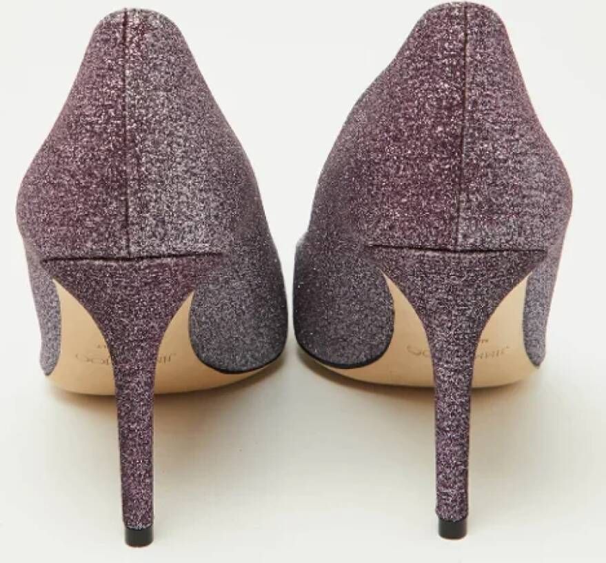 Jimmy Choo Pre-owned Fabric heels Purple Dames