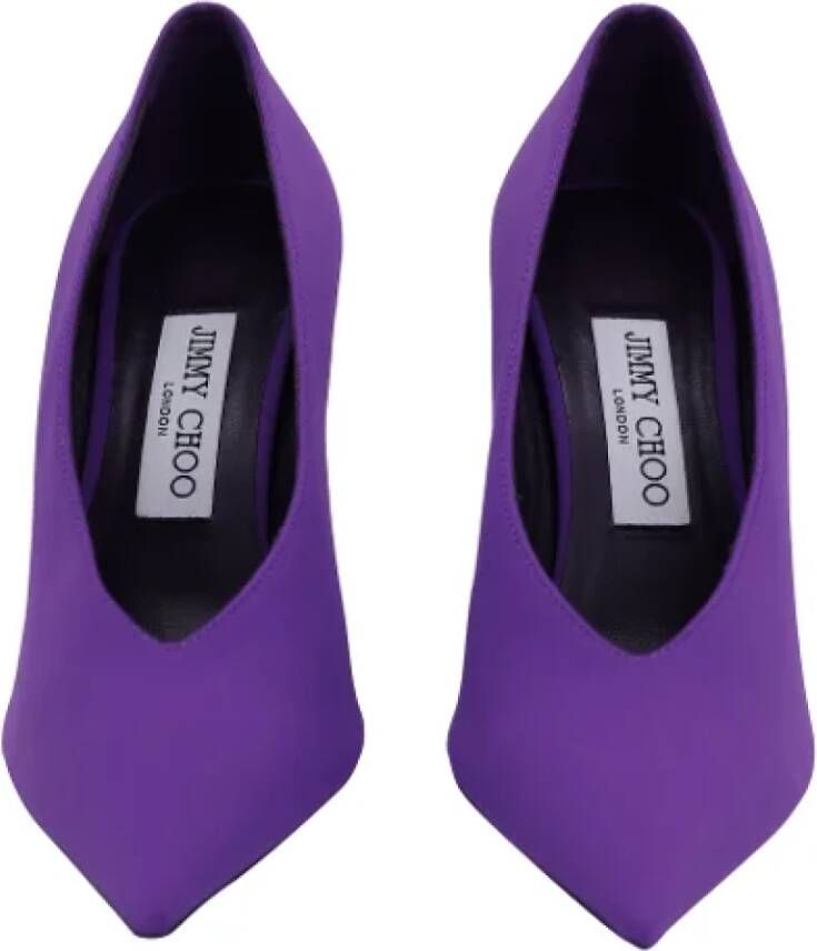 Jimmy Choo Pre-owned Fabric heels Purple Dames