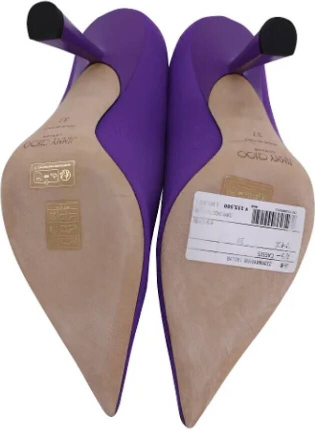 Jimmy Choo Pre-owned Fabric heels Purple Dames