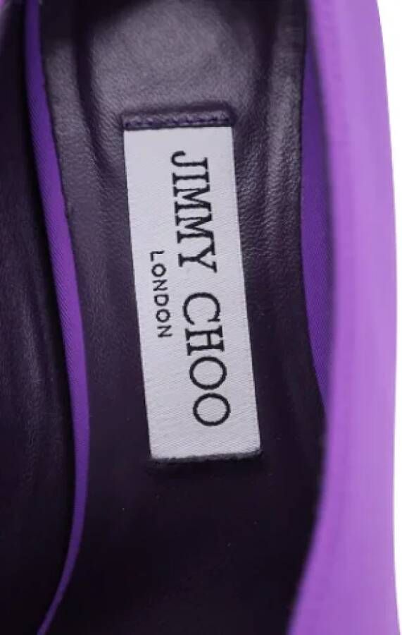 Jimmy Choo Pre-owned Fabric heels Purple Dames