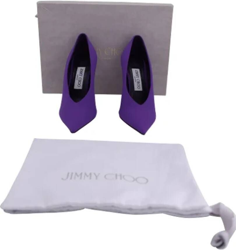 Jimmy Choo Pre-owned Fabric heels Purple Dames