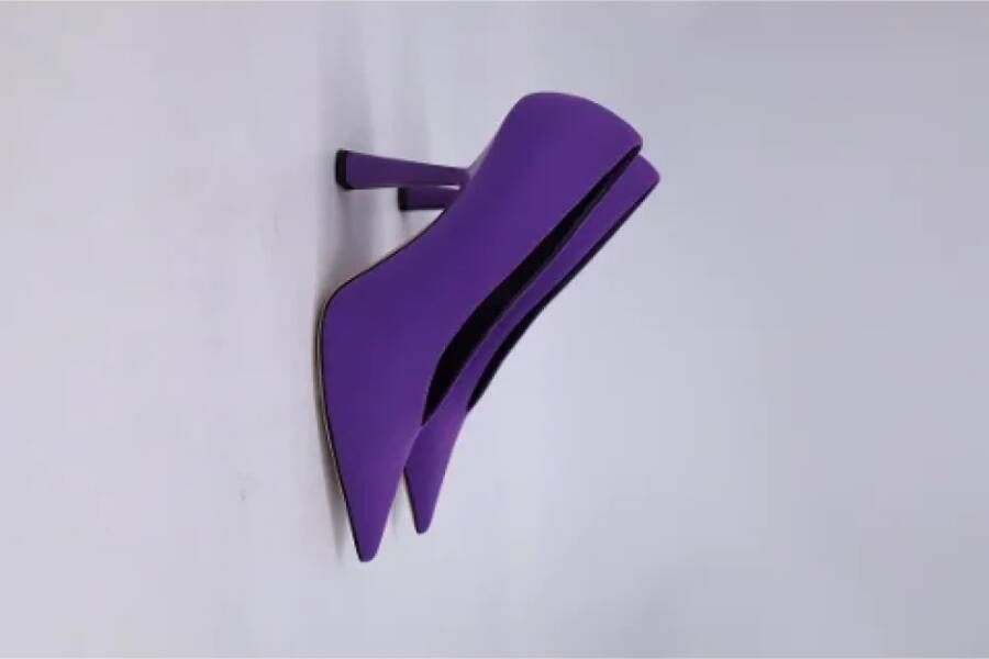 Jimmy Choo Pre-owned Fabric heels Purple Dames