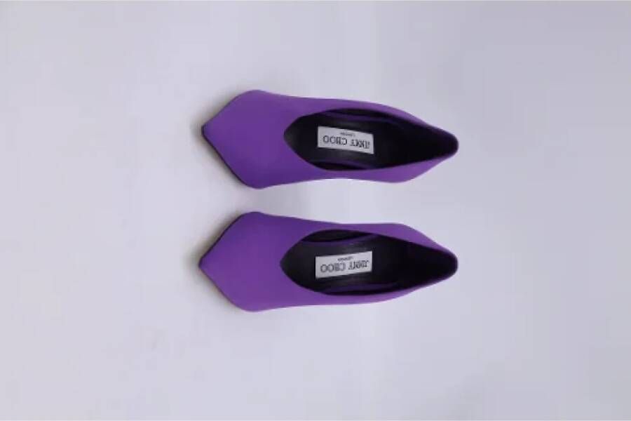 Jimmy Choo Pre-owned Fabric heels Purple Dames