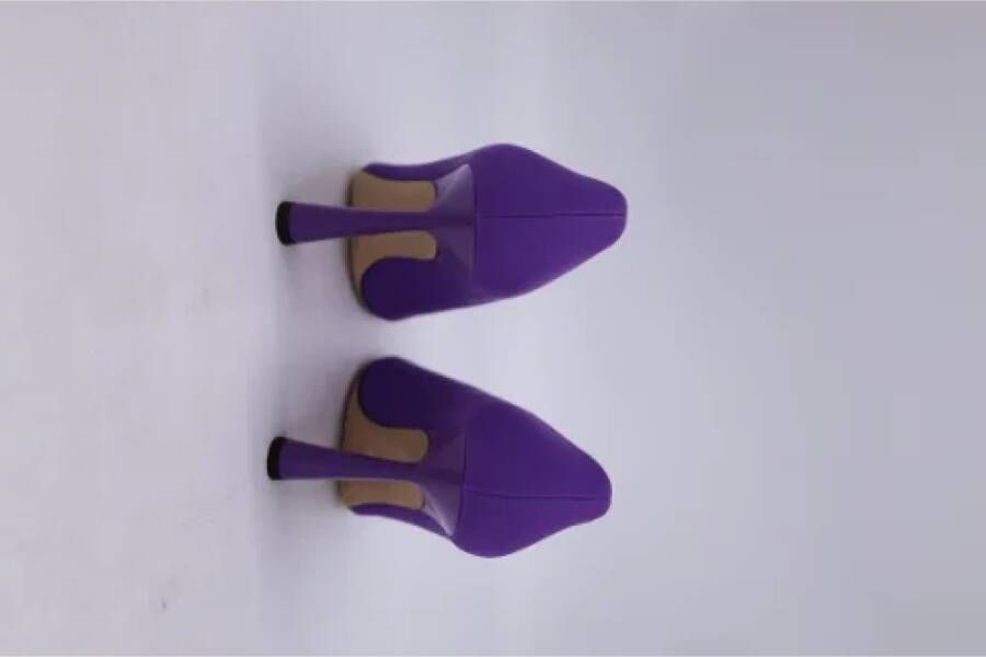 Jimmy Choo Pre-owned Fabric heels Purple Dames