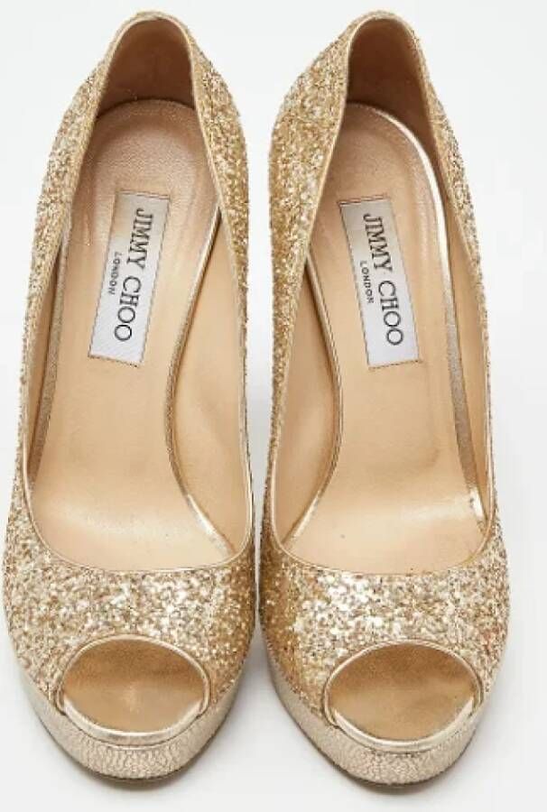 Jimmy Choo Pre-owned Fabric heels Yellow Dames