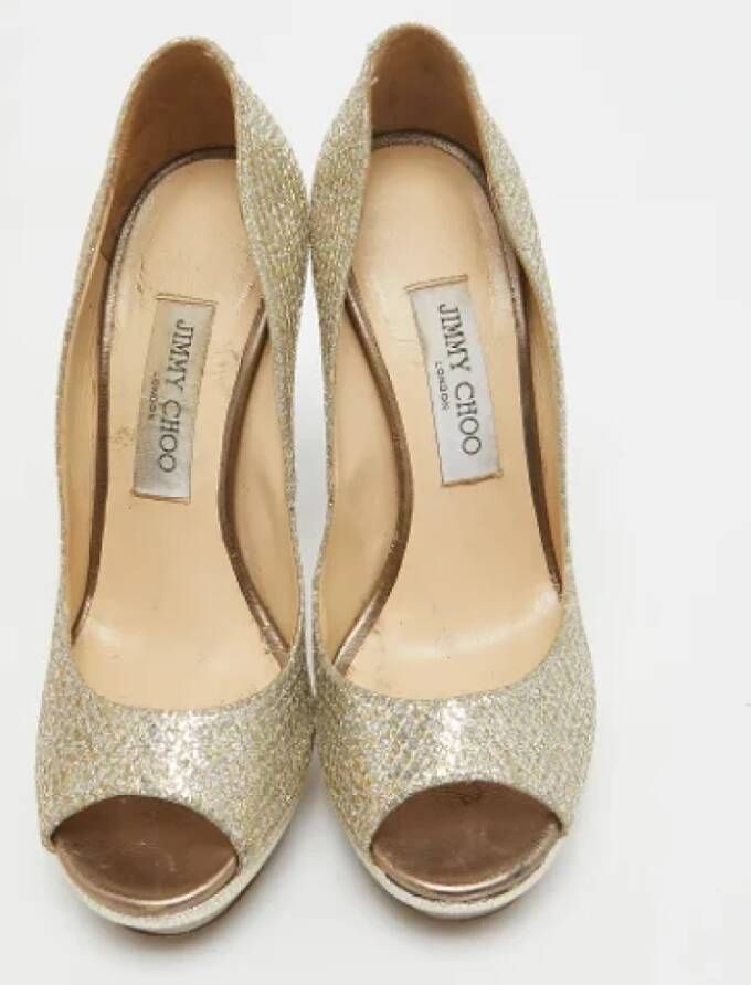 Jimmy Choo Pre-owned Fabric heels Yellow Dames