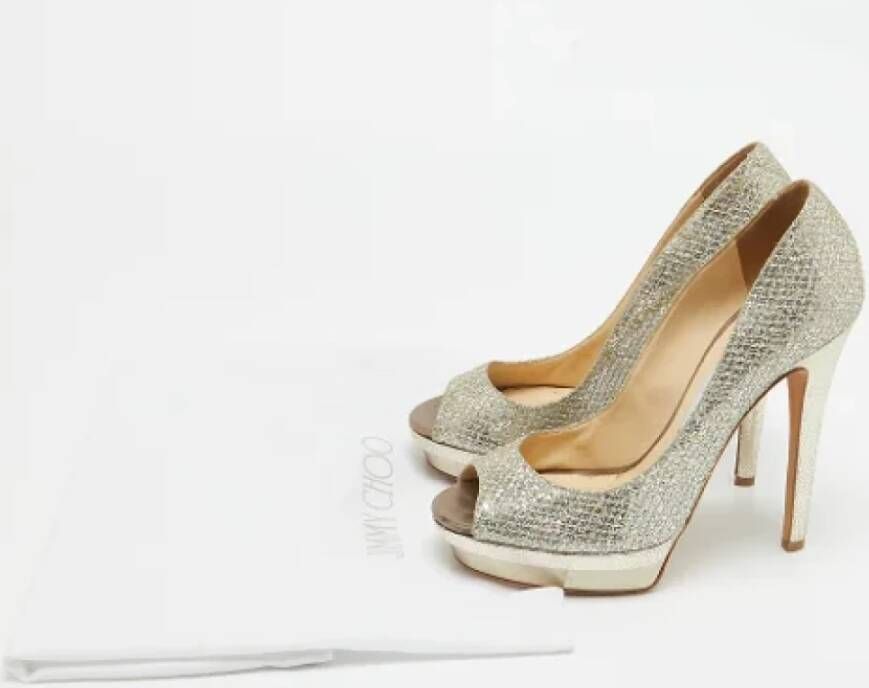 Jimmy Choo Pre-owned Fabric heels Yellow Dames